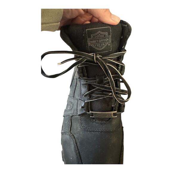 Harley-Davidson Leather Motorcycle Boots Men’s 10.5 Black Lace Up Riding Boots